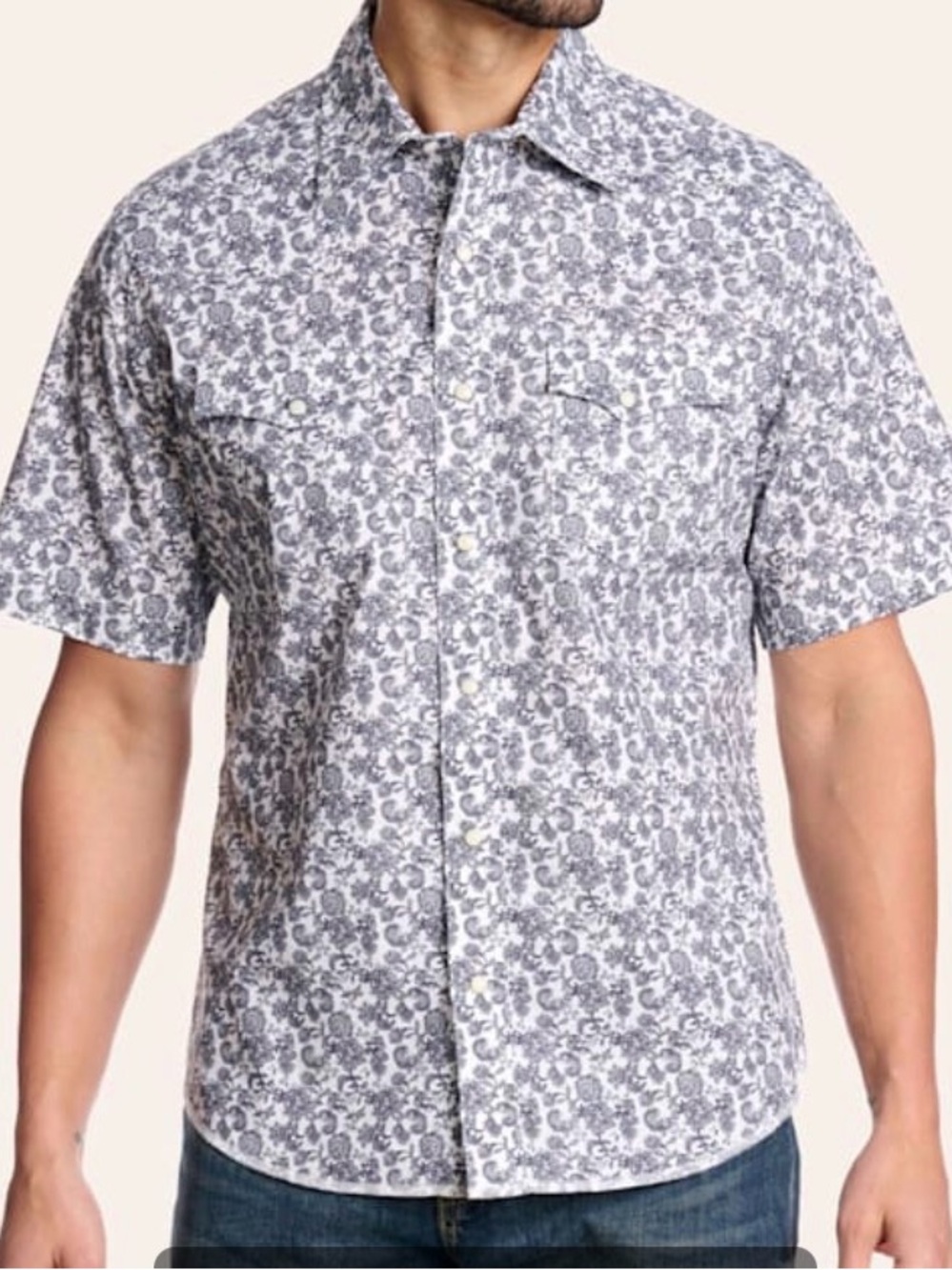 ✨BOGO 1/2 ✨ Men’s 2X Wrangler Pearl Snap Paisley Short Sleeve